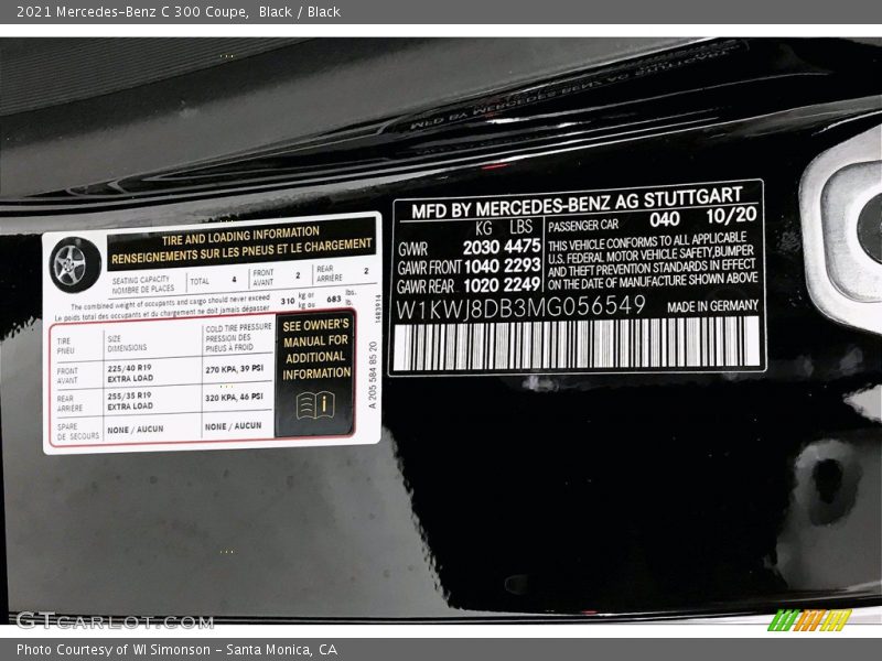 Black / Black 2021 Mercedes-Benz C 300 Coupe