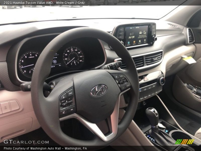 White Cream / Gray 2021 Hyundai Tucson Value AWD