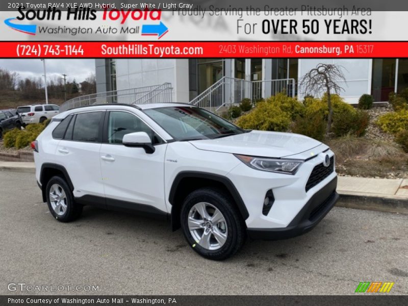Super White / Light Gray 2021 Toyota RAV4 XLE AWD Hybrid