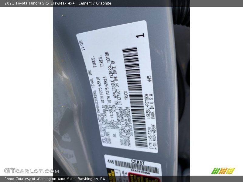 Cement / Graphite 2021 Toyota Tundra SR5 CrewMax 4x4