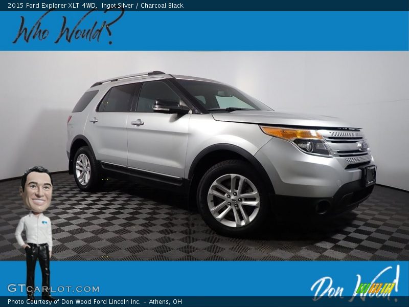 Ingot Silver / Charcoal Black 2015 Ford Explorer XLT 4WD