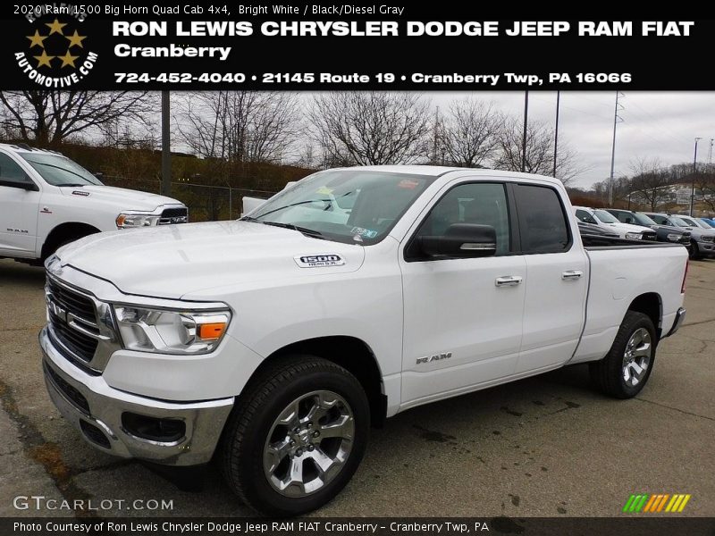 Bright White / Black/Diesel Gray 2020 Ram 1500 Big Horn Quad Cab 4x4