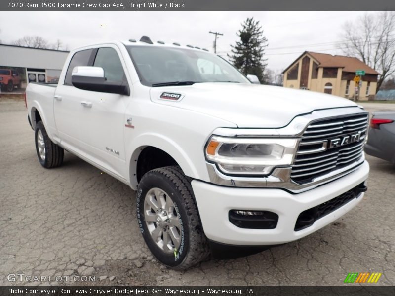 Bright White / Black 2020 Ram 3500 Laramie Crew Cab 4x4