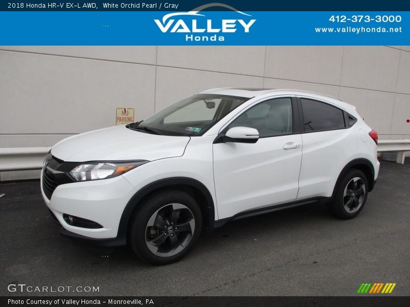 White Orchid Pearl / Gray 2018 Honda HR-V EX-L AWD