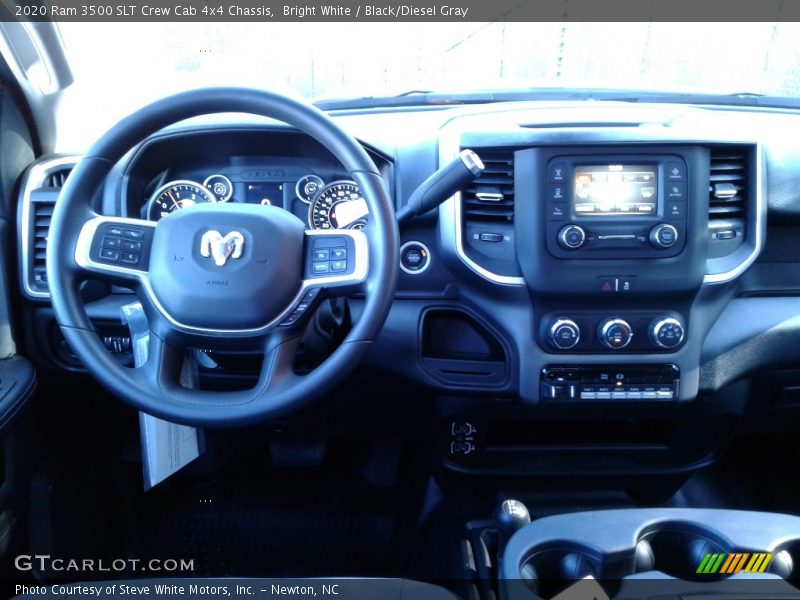 Bright White / Black/Diesel Gray 2020 Ram 3500 SLT Crew Cab 4x4 Chassis