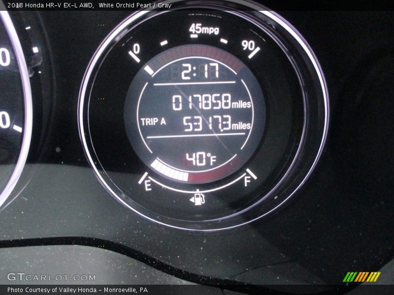 White Orchid Pearl / Gray 2018 Honda HR-V EX-L AWD