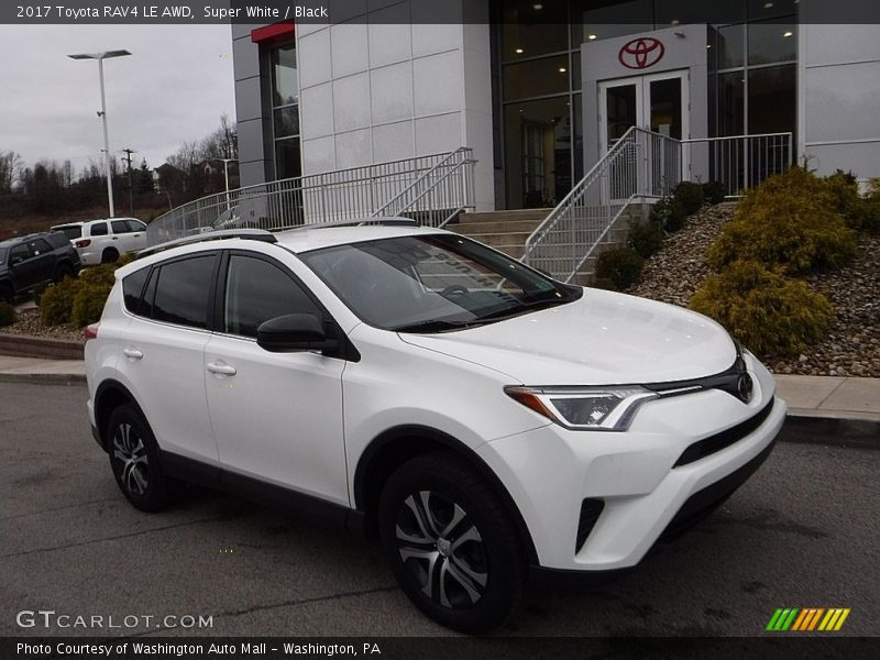 Super White / Black 2017 Toyota RAV4 LE AWD