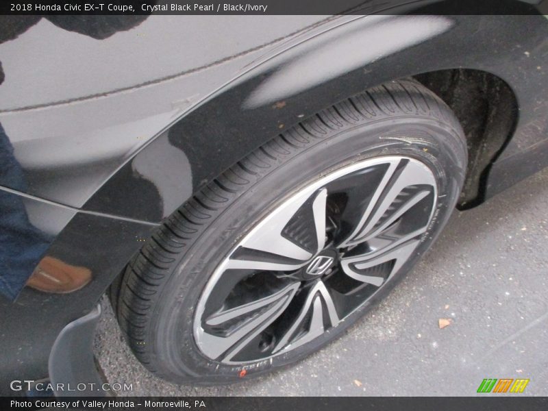 Crystal Black Pearl / Black/Ivory 2018 Honda Civic EX-T Coupe
