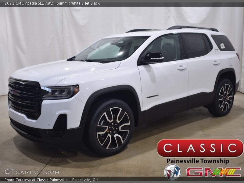 Summit White / Jet Black 2021 GMC Acadia SLE AWD