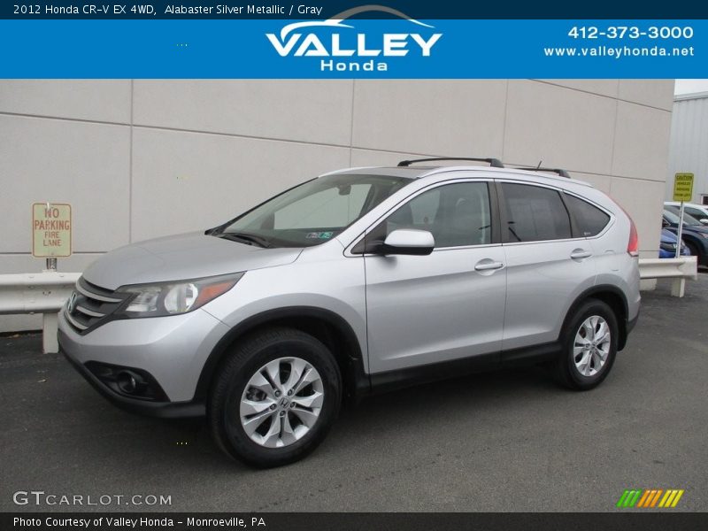 Alabaster Silver Metallic / Gray 2012 Honda CR-V EX 4WD