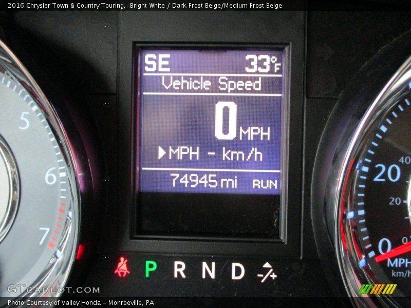 Bright White / Dark Frost Beige/Medium Frost Beige 2016 Chrysler Town & Country Touring
