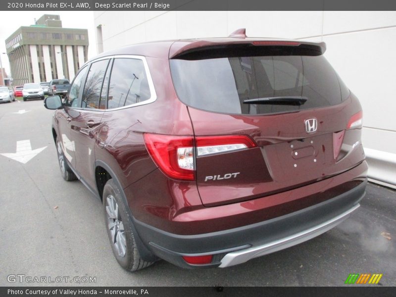 Deep Scarlet Pearl / Beige 2020 Honda Pilot EX-L AWD