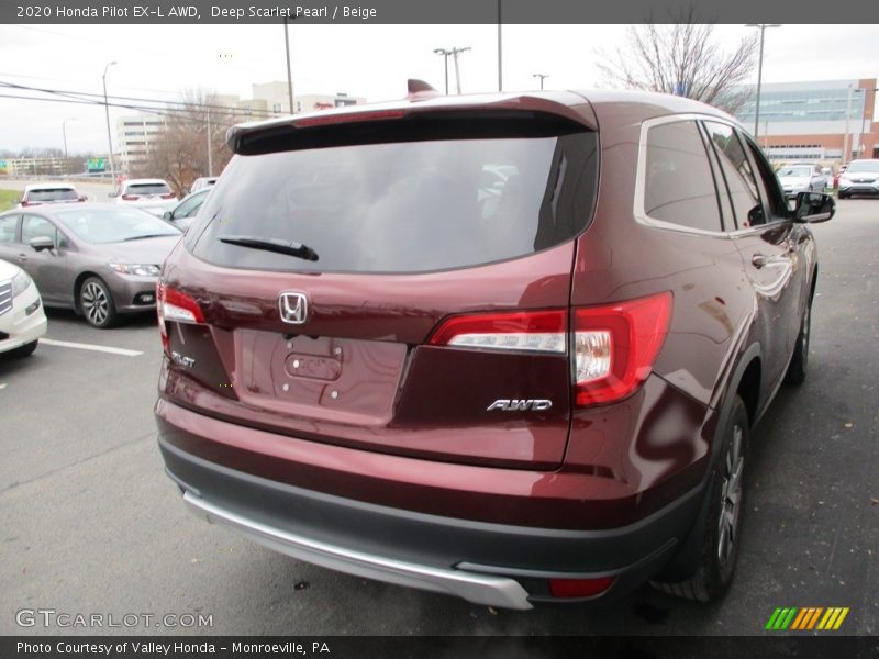 Deep Scarlet Pearl / Beige 2020 Honda Pilot EX-L AWD