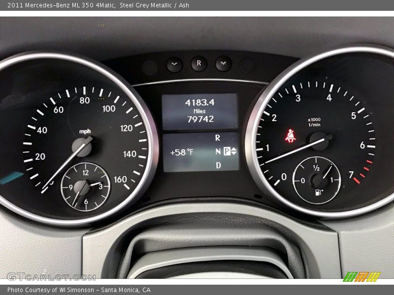 Steel Grey Metallic / Ash 2011 Mercedes-Benz ML 350 4Matic