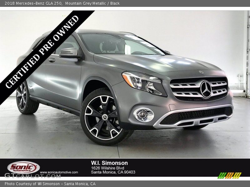 Mountain Grey Metallic / Black 2018 Mercedes-Benz GLA 250