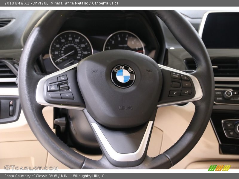 Mineral White Metallic / Canberra Beige 2018 BMW X1 xDrive28i