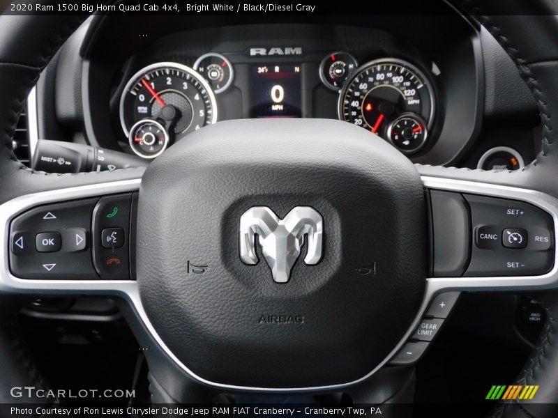 Bright White / Black/Diesel Gray 2020 Ram 1500 Big Horn Quad Cab 4x4