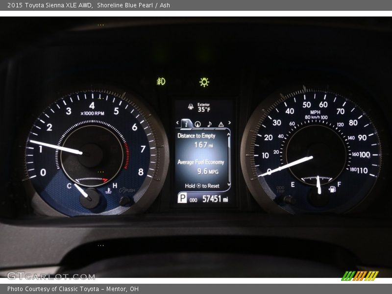 Shoreline Blue Pearl / Ash 2015 Toyota Sienna XLE AWD