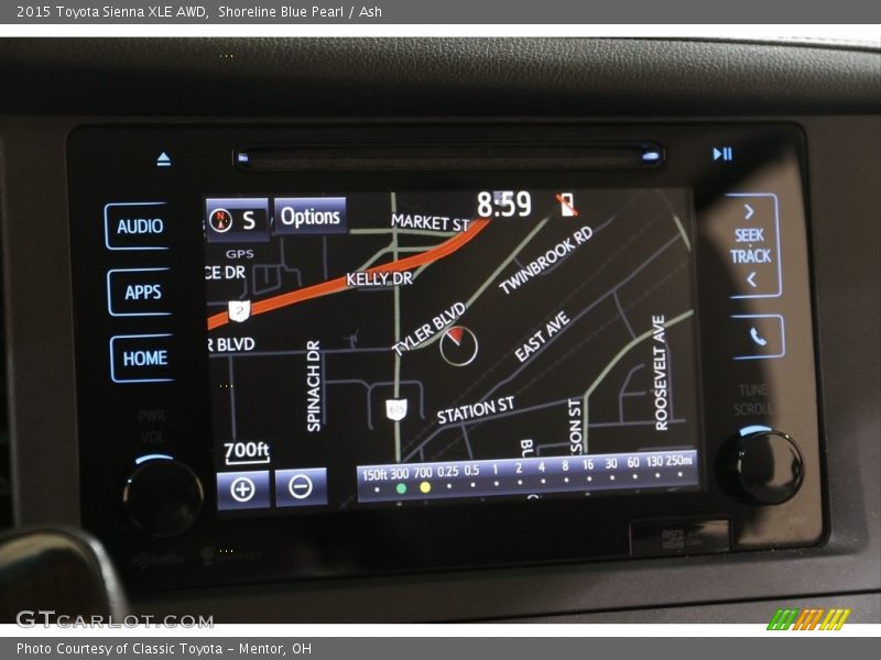 Shoreline Blue Pearl / Ash 2015 Toyota Sienna XLE AWD