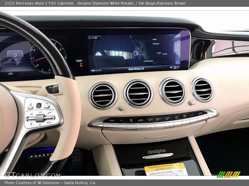 designo Diamond White Metallic / Silk Beige/Espresso Brown 2020 Mercedes-Benz S 560 Cabriolet