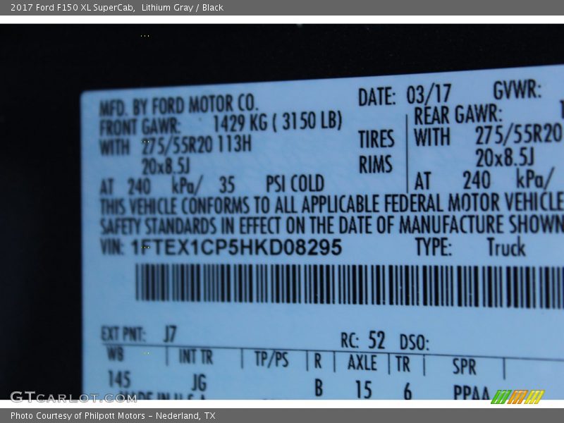 Lithium Gray / Black 2017 Ford F150 XL SuperCab