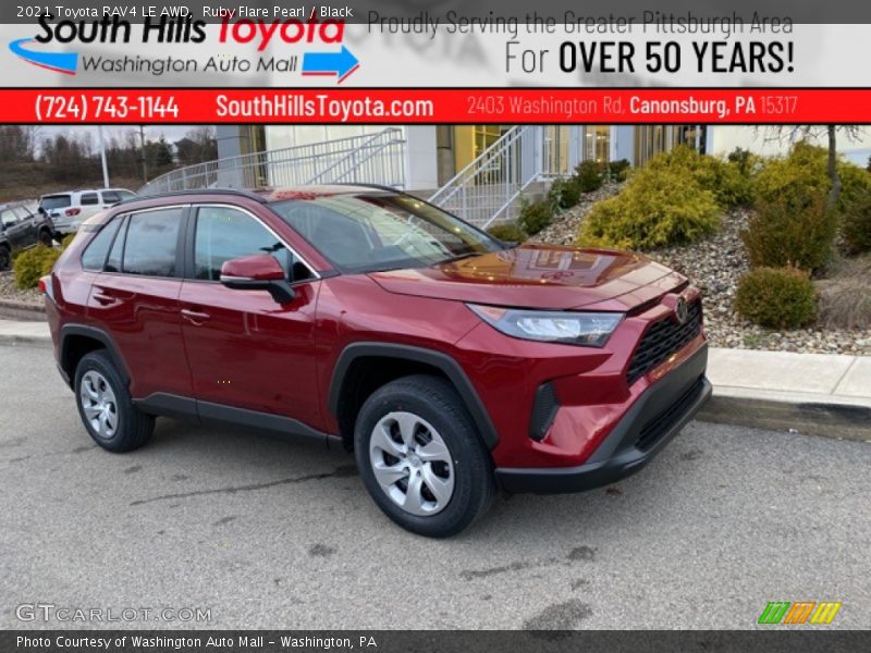 Ruby Flare Pearl / Black 2021 Toyota RAV4 LE AWD