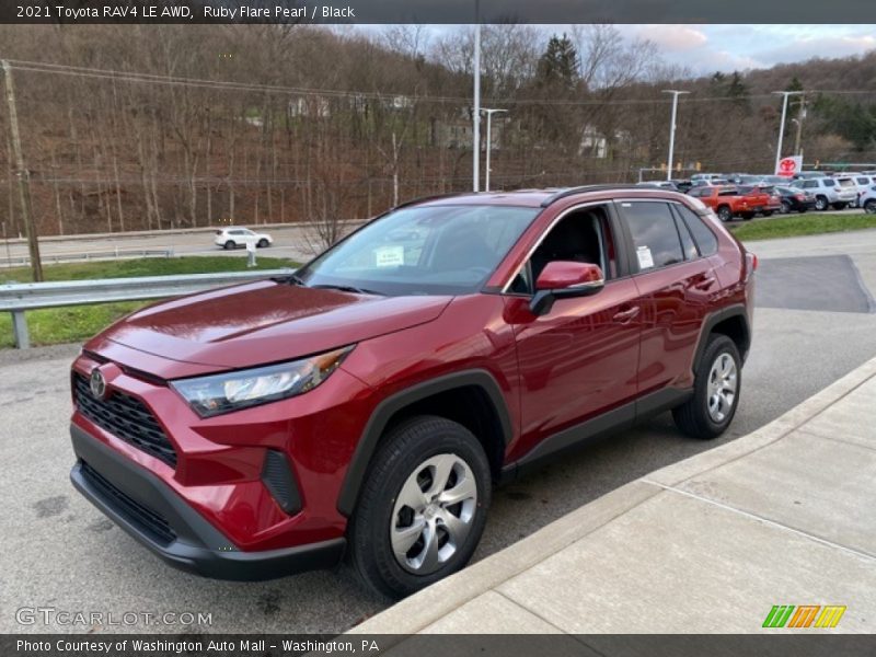 Ruby Flare Pearl / Black 2021 Toyota RAV4 LE AWD