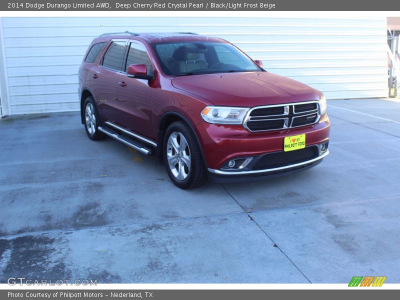 Deep Cherry Red Crystal Pearl / Black/Light Frost Beige 2014 Dodge Durango Limited AWD