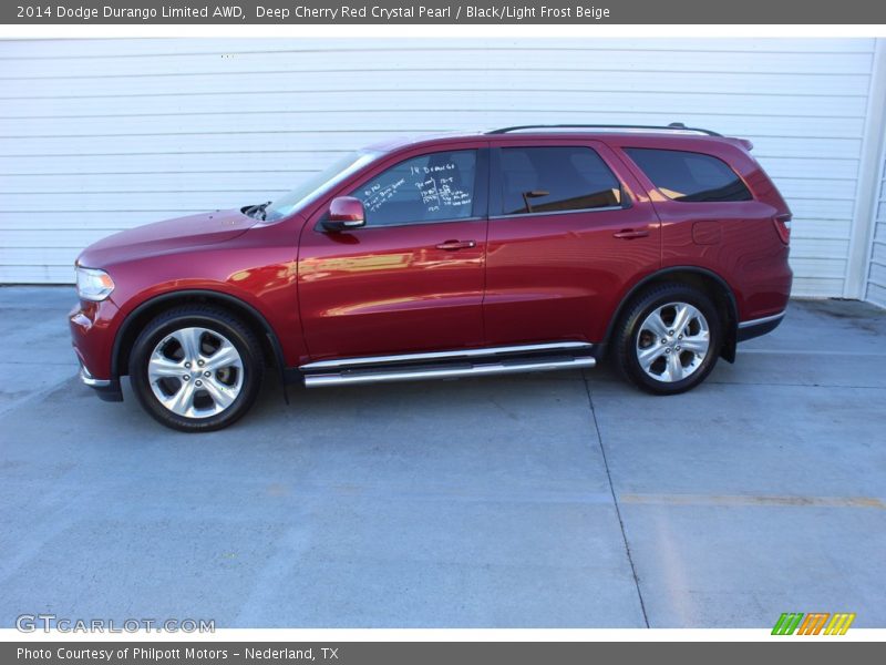 Deep Cherry Red Crystal Pearl / Black/Light Frost Beige 2014 Dodge Durango Limited AWD