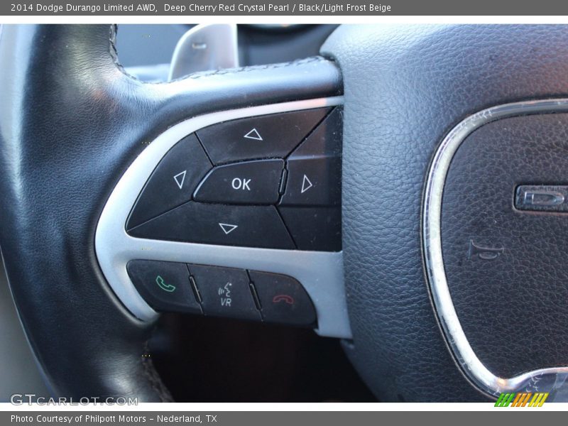 Deep Cherry Red Crystal Pearl / Black/Light Frost Beige 2014 Dodge Durango Limited AWD
