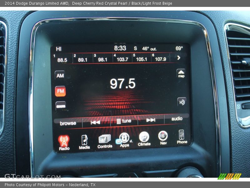 Deep Cherry Red Crystal Pearl / Black/Light Frost Beige 2014 Dodge Durango Limited AWD