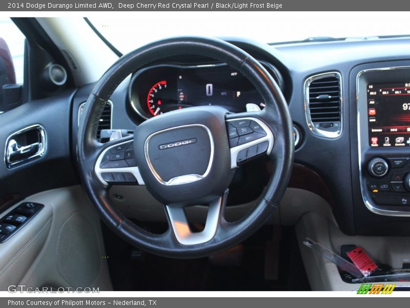 Deep Cherry Red Crystal Pearl / Black/Light Frost Beige 2014 Dodge Durango Limited AWD
