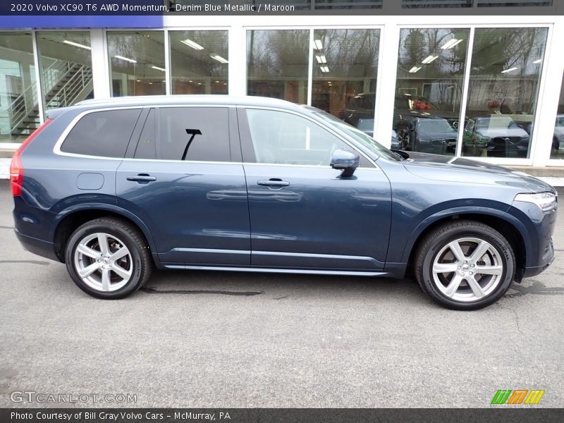 Denim Blue Metallic / Maroon 2020 Volvo XC90 T6 AWD Momentum