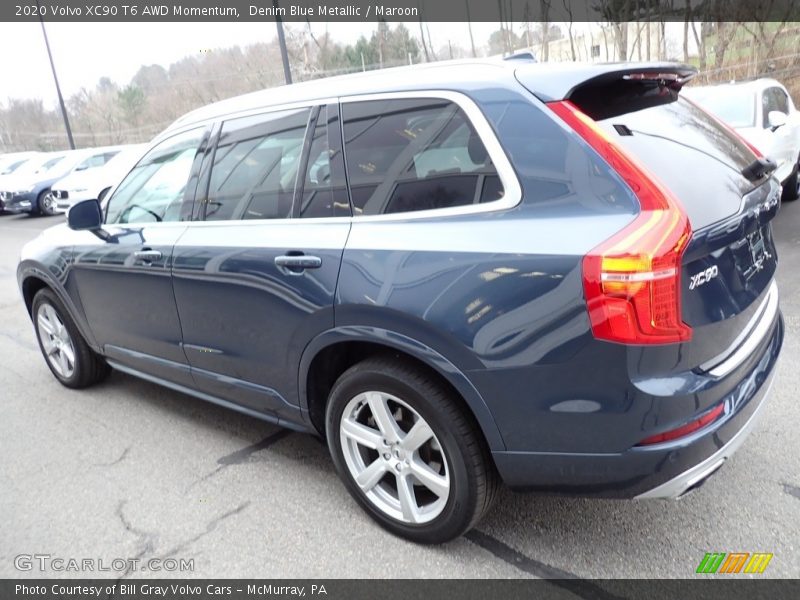 Denim Blue Metallic / Maroon 2020 Volvo XC90 T6 AWD Momentum