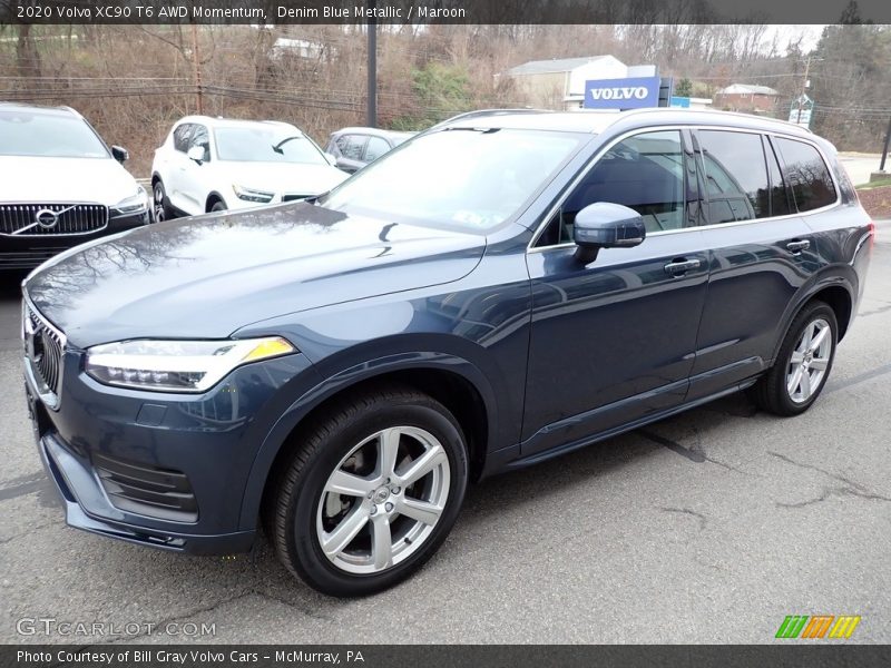 Denim Blue Metallic / Maroon 2020 Volvo XC90 T6 AWD Momentum