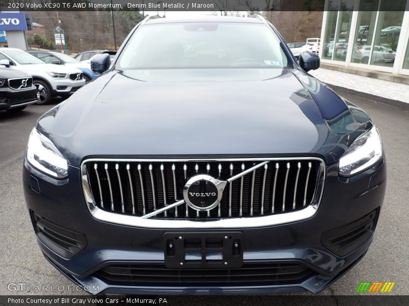 Denim Blue Metallic / Maroon 2020 Volvo XC90 T6 AWD Momentum
