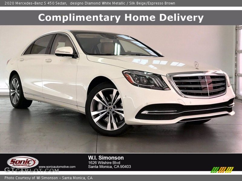 designo Diamond White Metallic / Silk Beige/Espresso Brown 2020 Mercedes-Benz S 450 Sedan