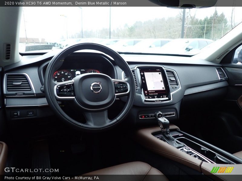 Denim Blue Metallic / Maroon 2020 Volvo XC90 T6 AWD Momentum