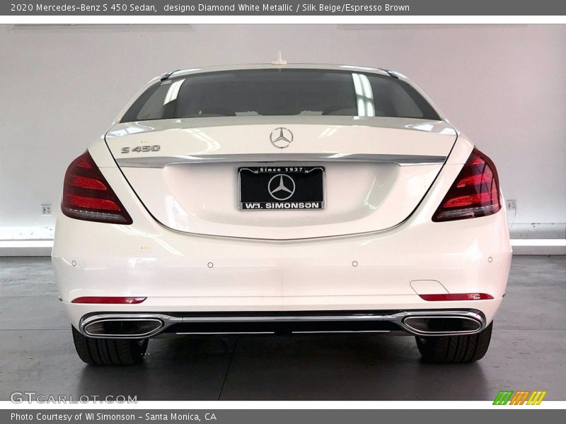 designo Diamond White Metallic / Silk Beige/Espresso Brown 2020 Mercedes-Benz S 450 Sedan