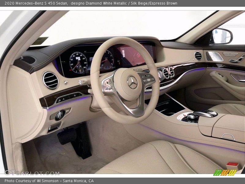 designo Diamond White Metallic / Silk Beige/Espresso Brown 2020 Mercedes-Benz S 450 Sedan