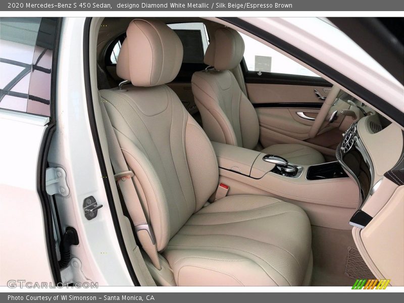 designo Diamond White Metallic / Silk Beige/Espresso Brown 2020 Mercedes-Benz S 450 Sedan