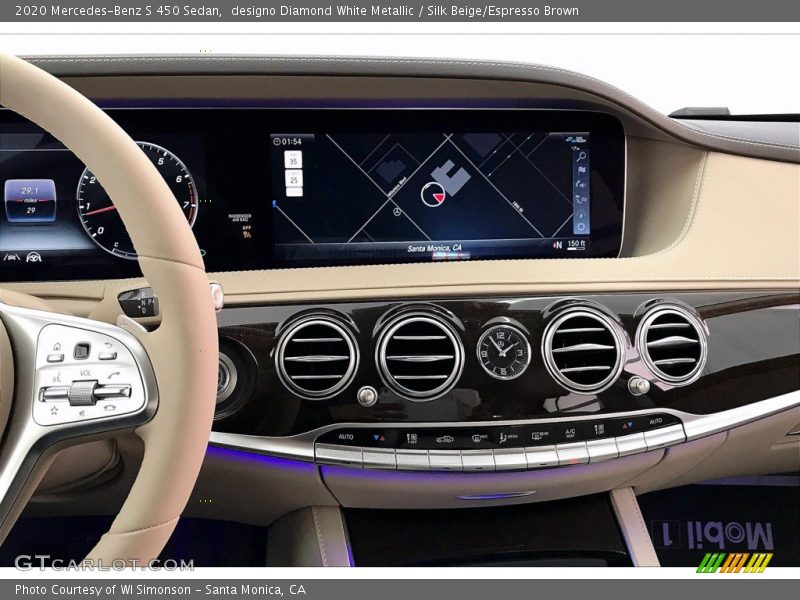 designo Diamond White Metallic / Silk Beige/Espresso Brown 2020 Mercedes-Benz S 450 Sedan