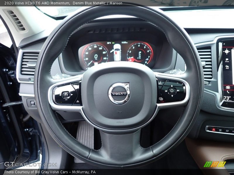 Denim Blue Metallic / Maroon 2020 Volvo XC90 T6 AWD Momentum
