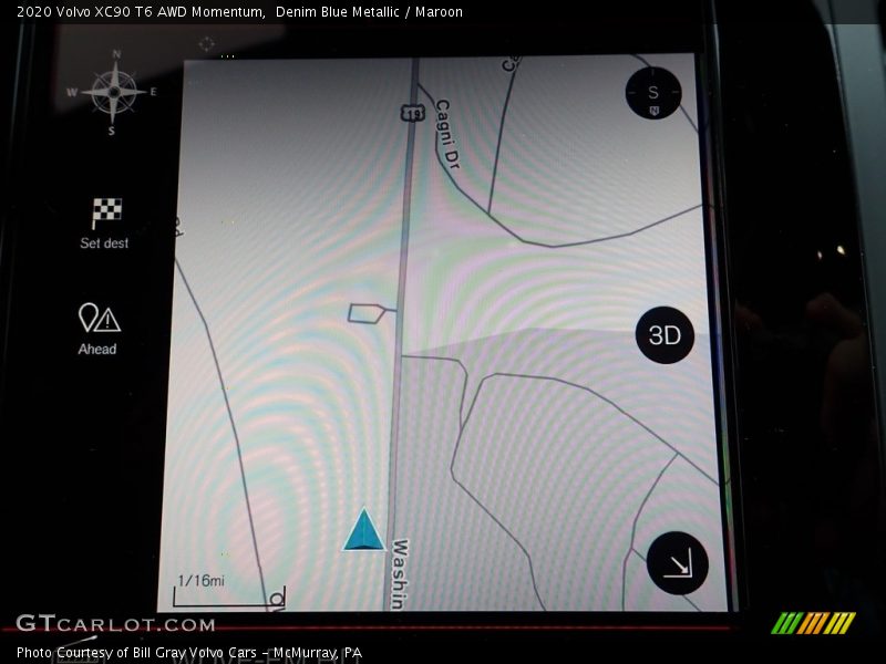 Denim Blue Metallic / Maroon 2020 Volvo XC90 T6 AWD Momentum
