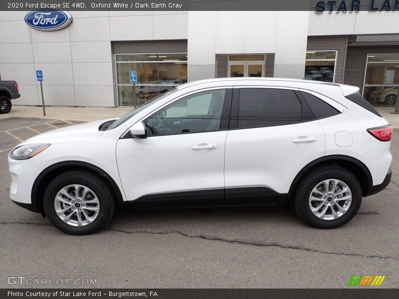 Oxford White / Dark Earth Gray 2020 Ford Escape SE 4WD