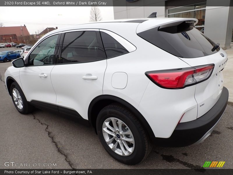 Oxford White / Dark Earth Gray 2020 Ford Escape SE 4WD