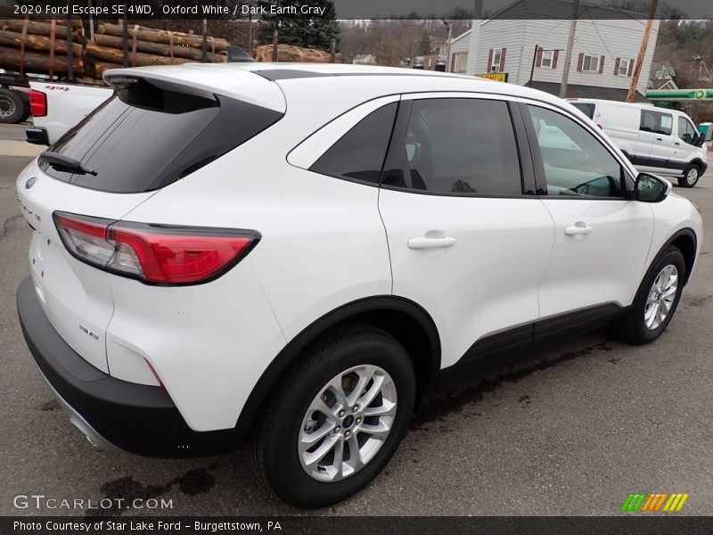 Oxford White / Dark Earth Gray 2020 Ford Escape SE 4WD