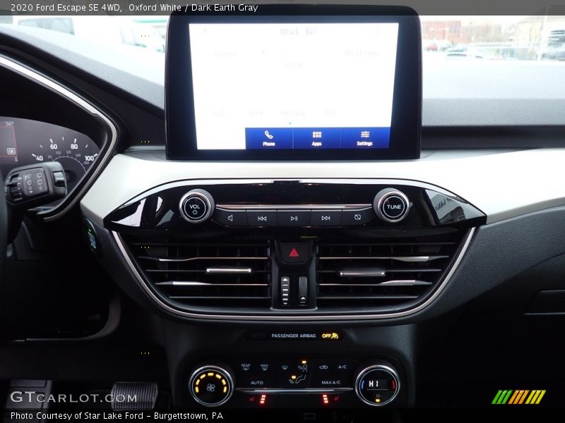 Oxford White / Dark Earth Gray 2020 Ford Escape SE 4WD