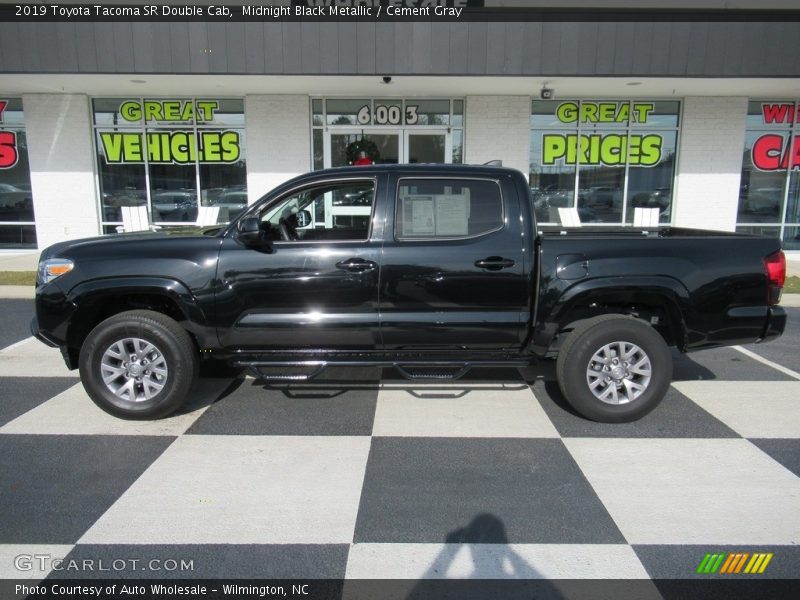 Midnight Black Metallic / Cement Gray 2019 Toyota Tacoma SR Double Cab