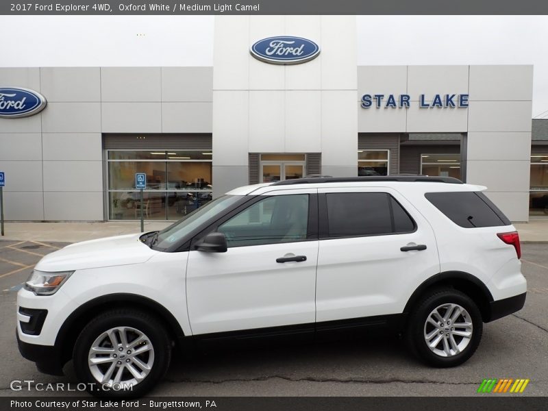 Oxford White / Medium Light Camel 2017 Ford Explorer 4WD